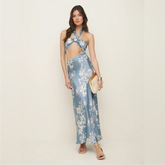 Reformation Blue Halter Maxi Sundress - Picture 1 of 10
